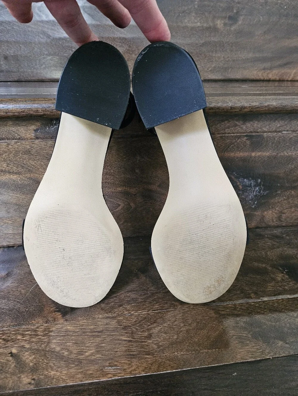Gap Black Suede Block Heel Sandal